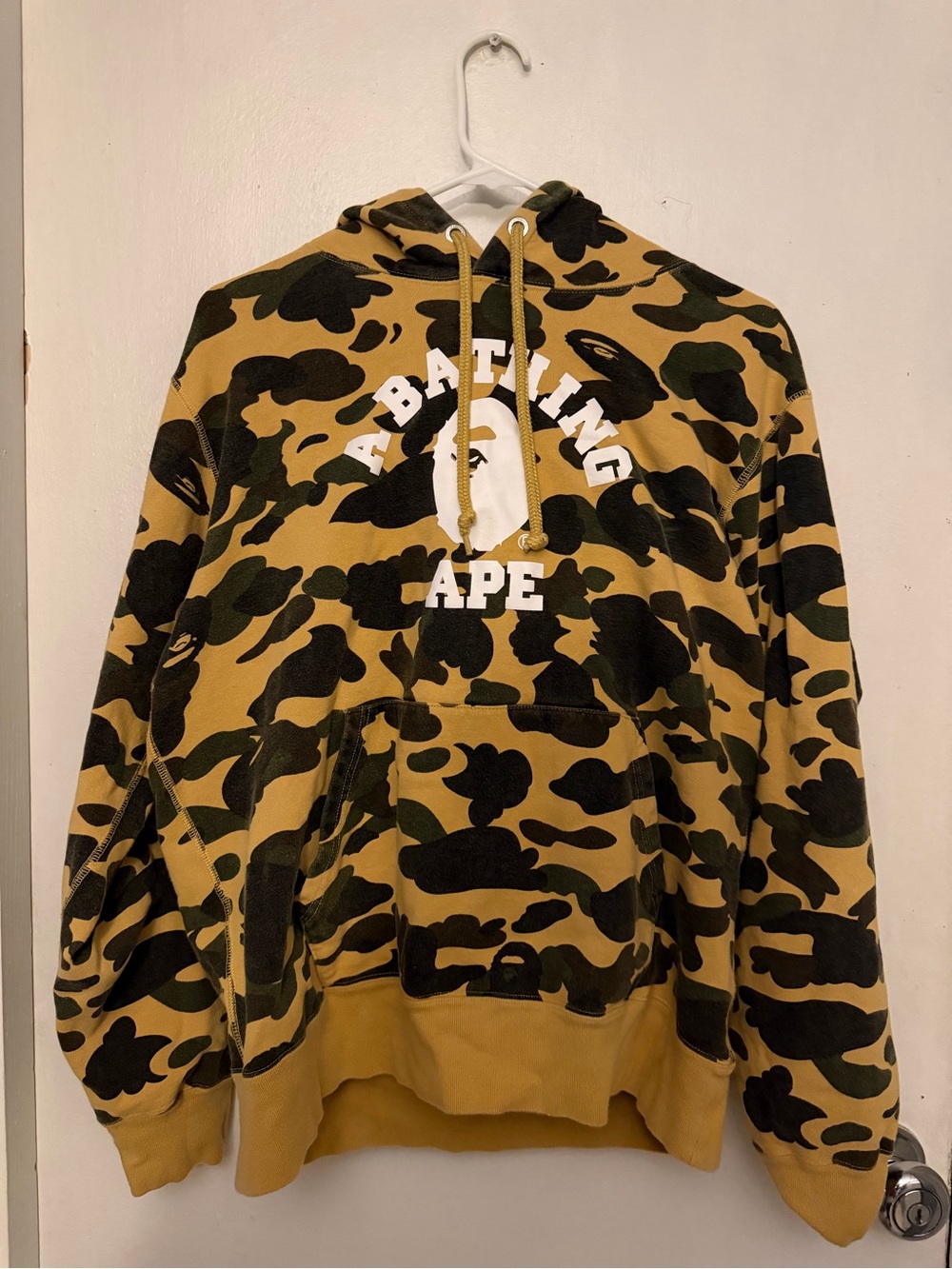 A Bathing Ape Mustard & Green Camo Pullover Hoodie